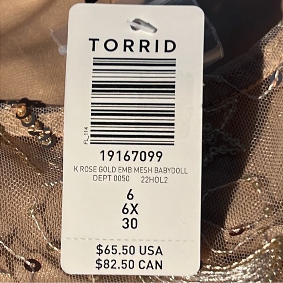 Torrid Women's Tank Top 6X Sparkly Champaign Rose Gold Mesh Overlay Lined - Picture 12 of 16